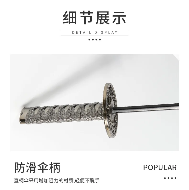 日本刀のようなデザインのサムライ傘(8本骨) Amazon | 侍・忍者傘 雨傘 メンズ 折りたたみ傘【8本骨・ 武士刀柄