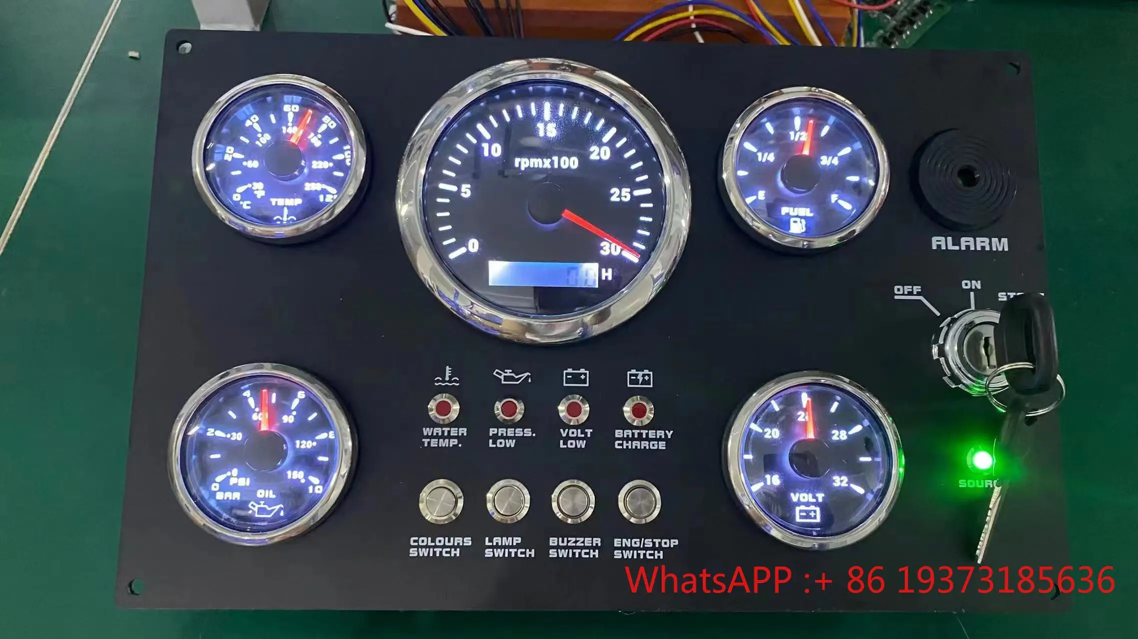 12/24 V LCD-Bootsmessgerät-Set, Armaturenbrett, Instrumententafel