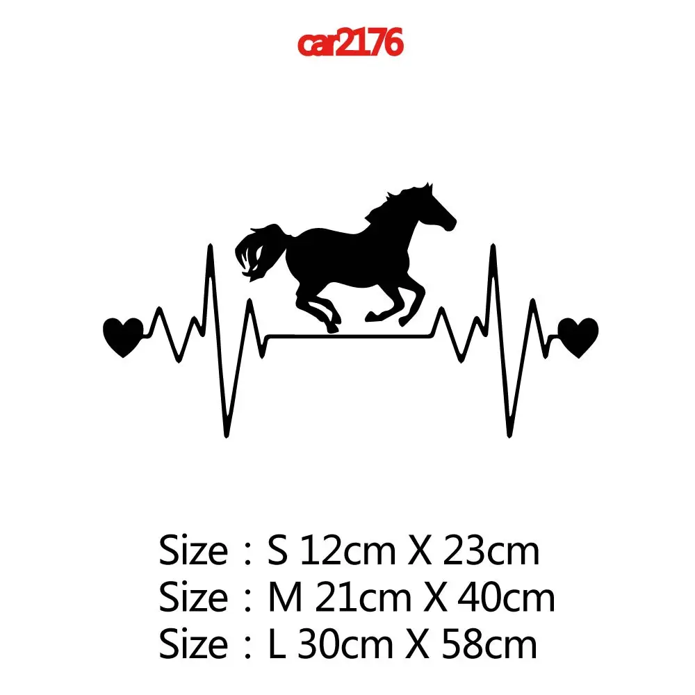 1pc Removable Galloping Horse Electrocardiogram Stickers Car For Door Decor Vinyl Decal Sticker For Cars Acessories Decoration