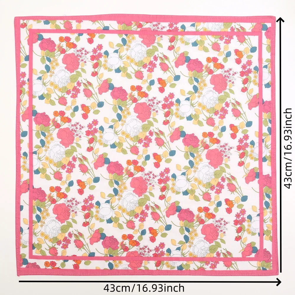 3/12 pezzi fazzoletto da donna in puro cotone sottile morbido assorbente asciugamano per il sudore asciugamano quadrato uscire sudore portatile 43 cm