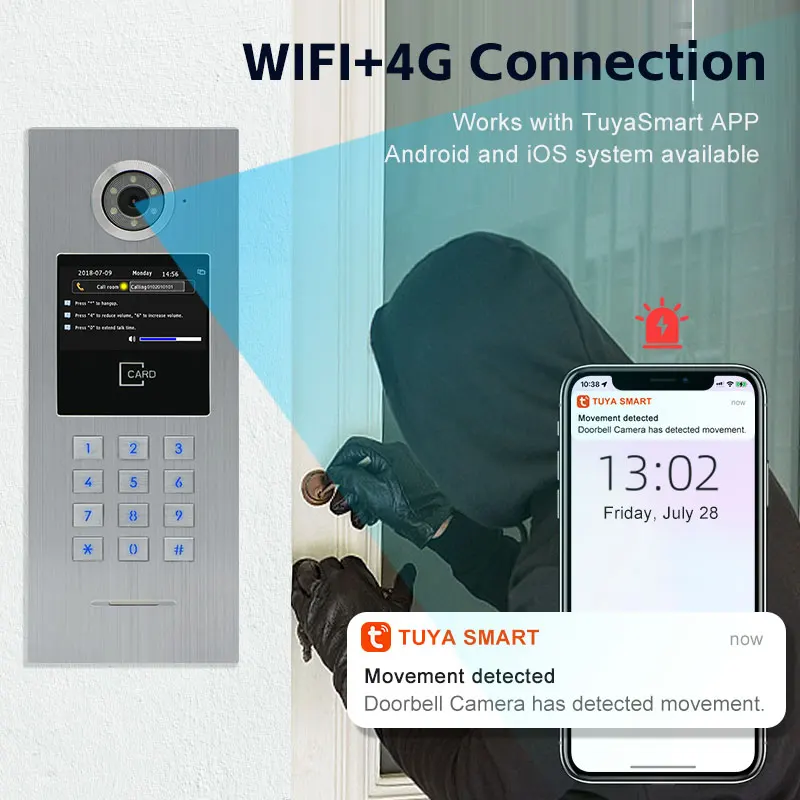 Bcom Smart IP Video Intercom System POE Switch HD Intercom Systems For Apartment Buildings Video Door Bell Door Phones