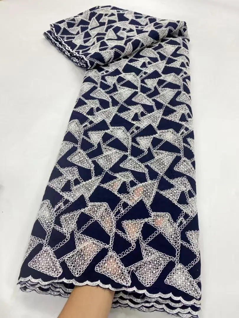 

Высококачественная африканская кружевная ткань 2025, хлопчатобумажная ткань по метрам, вышивка, нигерийский, лен, вечерние платья, тюль, зеленый, 5 ярдов