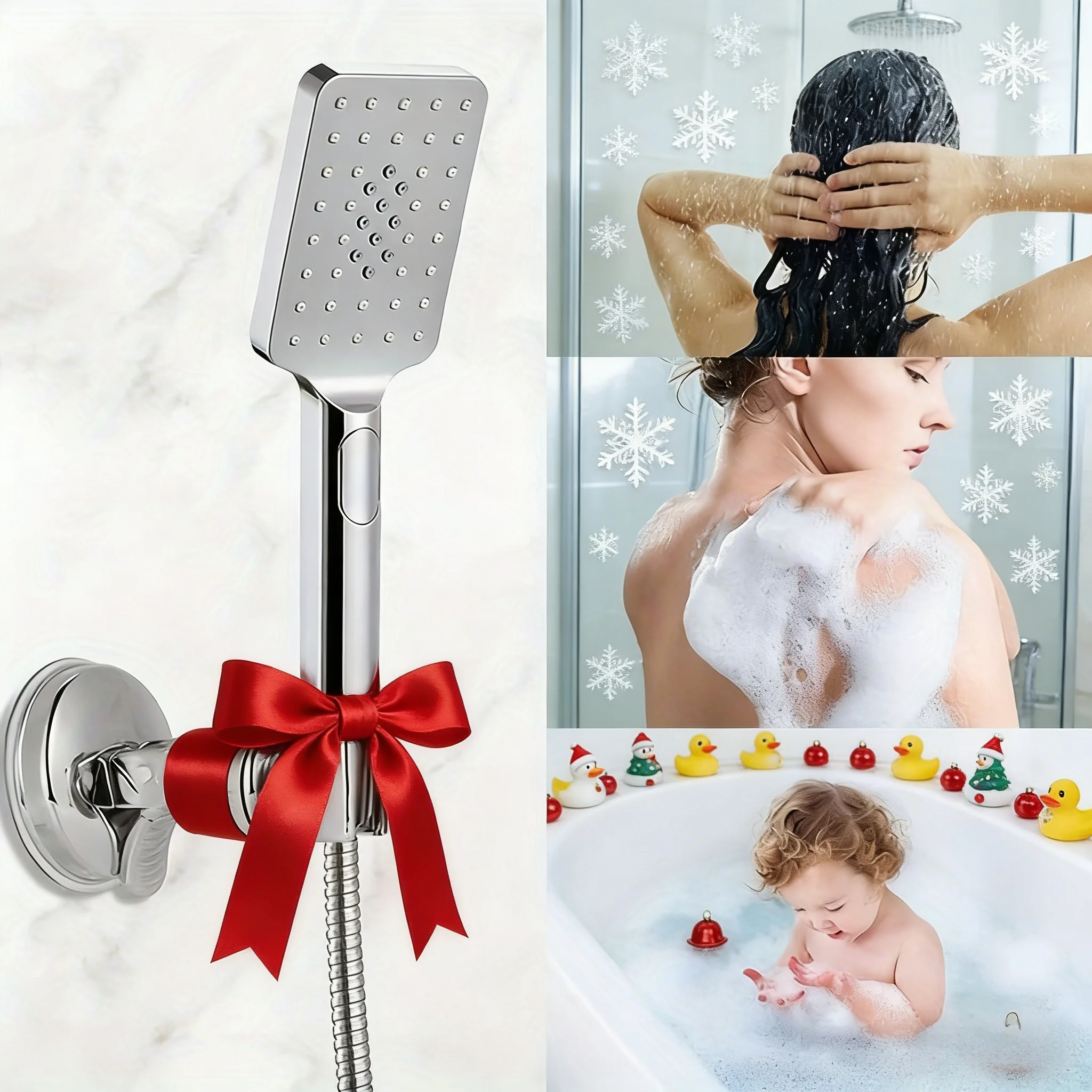 1-Piece Adjustable Shower Head Holder - Hands-Free Shower, Easy Installation, Perfect Bathroom Upgrade Gift for Holidays​ - Image 4
