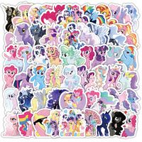 100Pcs My Little Poni Cartoon Sticker Children Label Poni Stickers Cute Toy Game Tag DIY Gift Sealing Label Decoration Supplies
