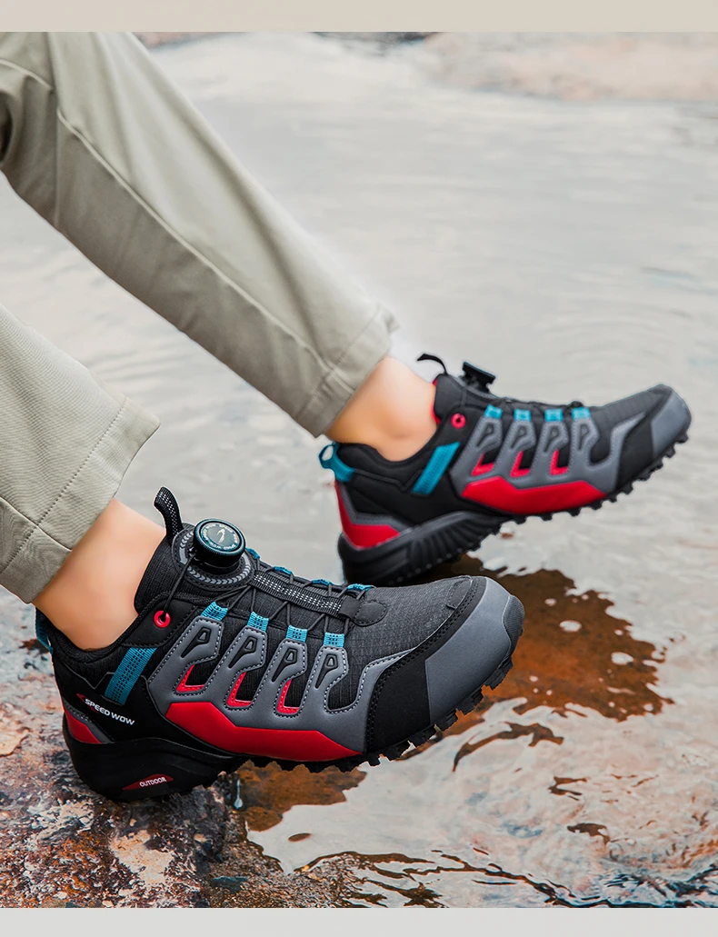Neu eingetroffene Herren-Wanderschuhe, atmungsaktiv, zum Schnüren, Trekking, mit Dämpfung, Outdoor-Kletter- und Tourismus-Sneaker für Herren – Detail 8