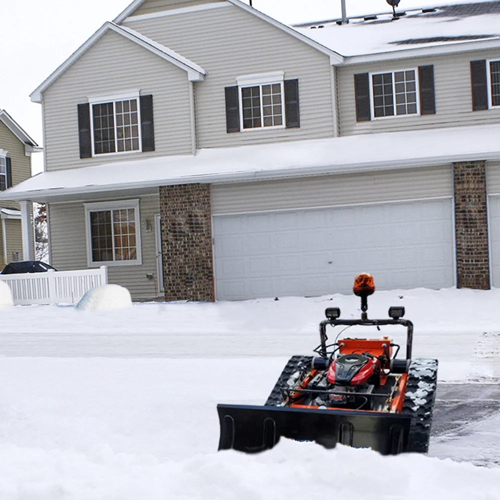 Cheap Garden Electric Remote Control Robot Lawn Mower With Snow Blower Thrower Plow