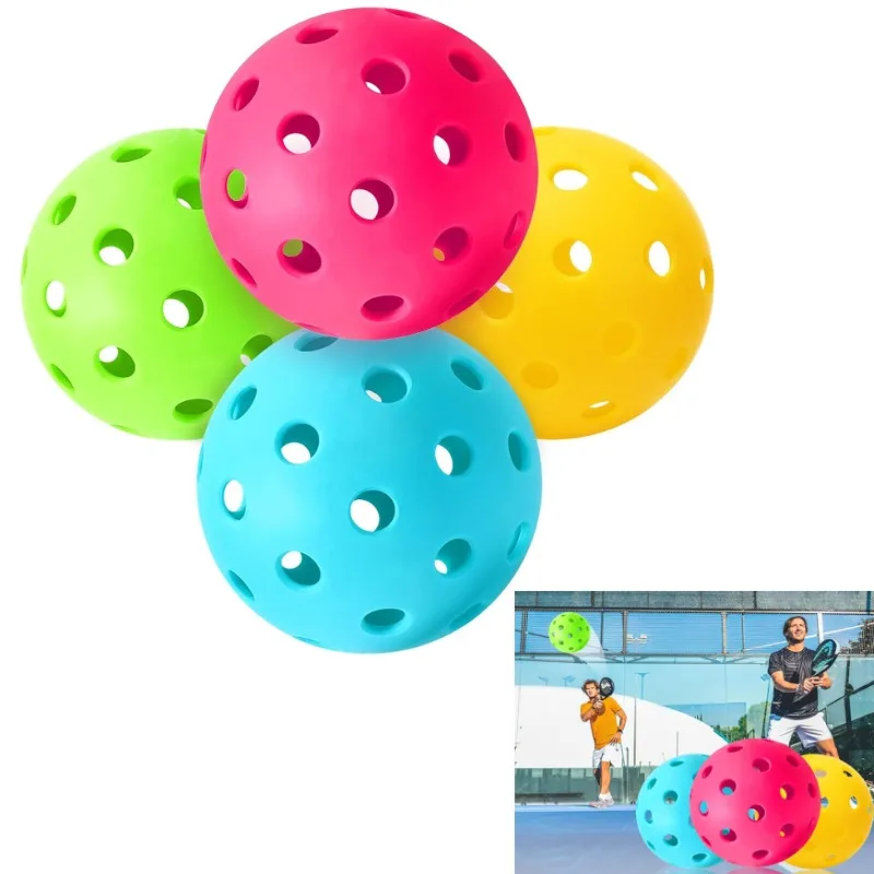 

4 Pcs Outdoor Pickleball Balls 40 Holes Sport Outdoor Play Elasticity and Durable Pickleballs for Beginners and Professional