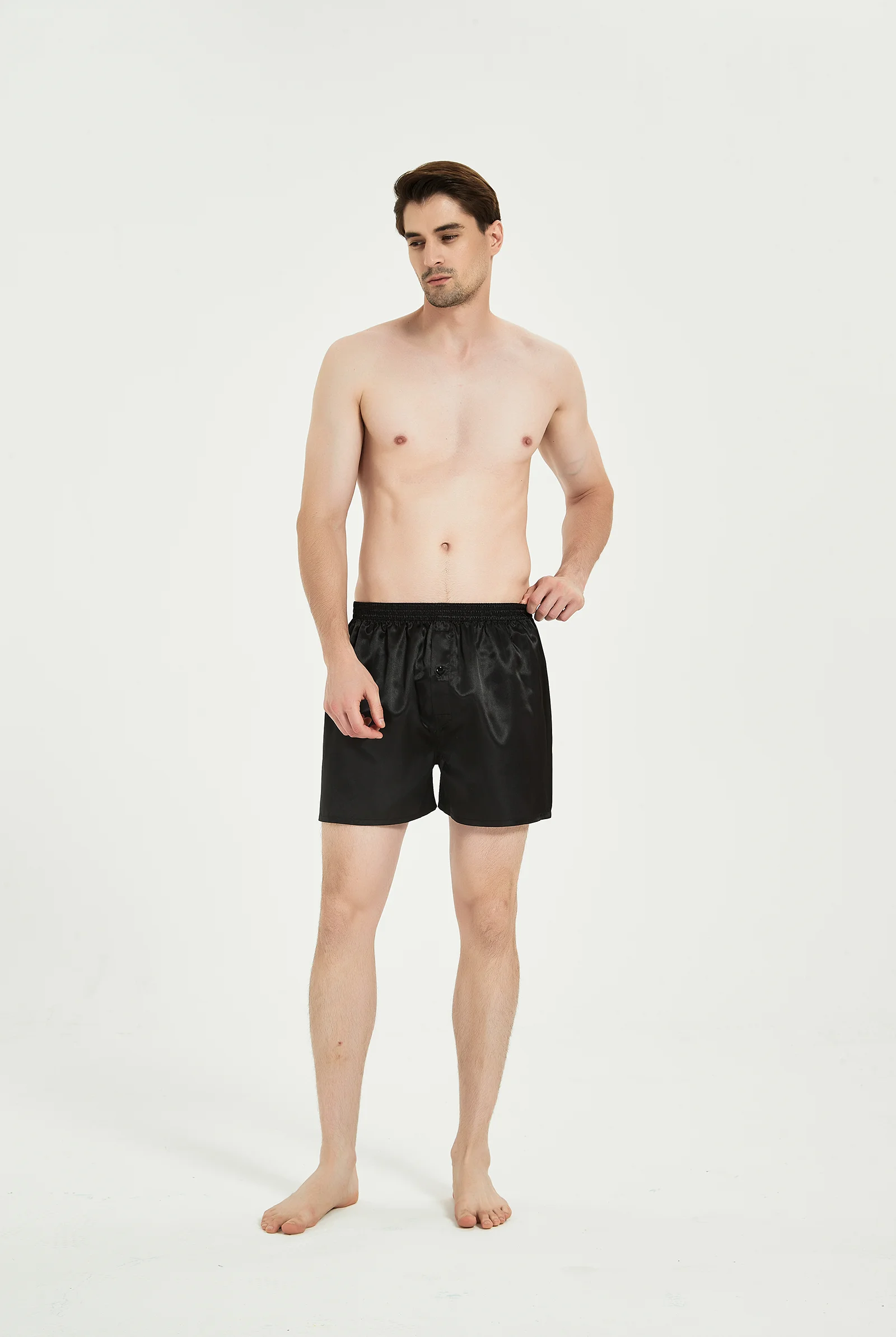 Jup11:39:SecExamen-Boxer en Satin pour Homme, Sous-Vêtements Décontractés pour la Maison, Bas Confortables avec Ceinture artificiel astique, 6 Pièces