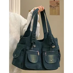 European and American fashion retro tote bag shoelace denim shoulder bag