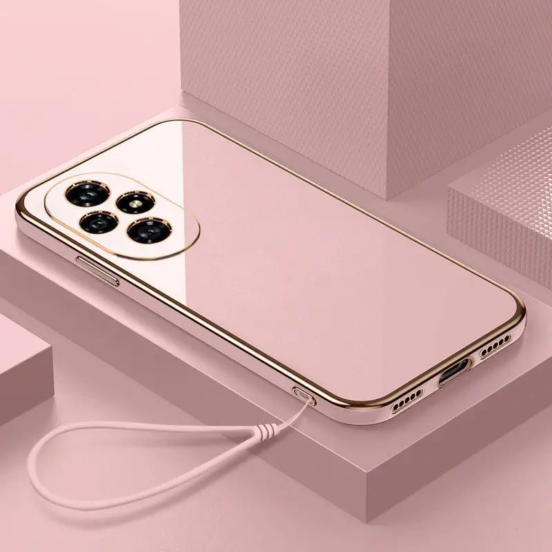 For Honor 200 Pro Case Honor 200 lite Phone Case Honor 200 Case Luxury Square Plating ShockProof Soft Silicone Back Cover Fundas