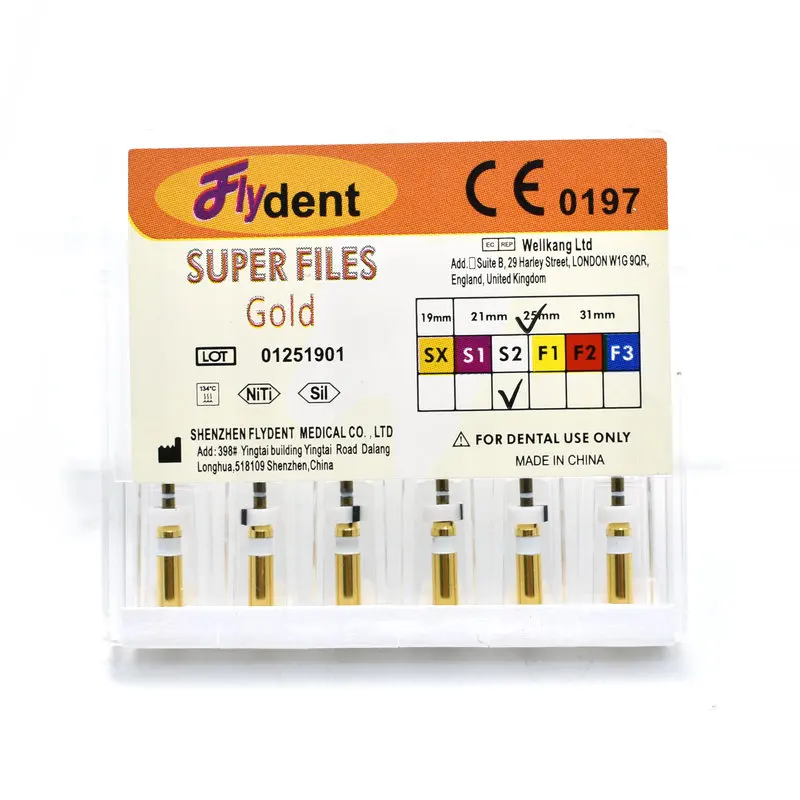 Dental Instrument Pro Gold Taper Wurzelkanalfeilen SX-F3 Super Files Gold Biegbar für die Vorbereitung der Wurzelkanalbehandlung – Detail 7
