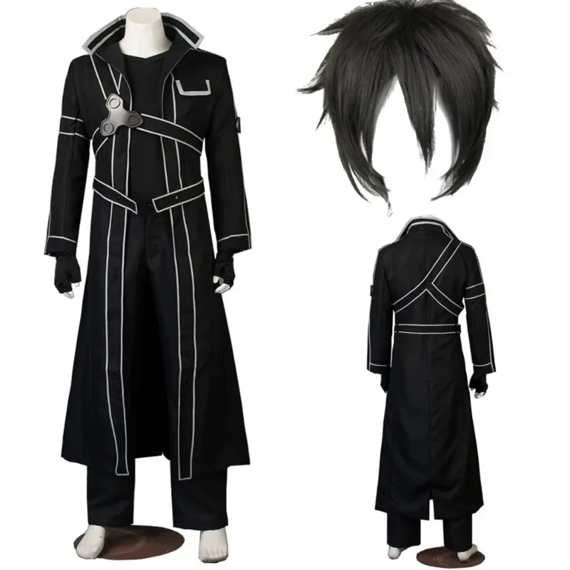 

Anime Sword Art Online Cosplay Costume Kirito Kazuto Kirigaya Jacket Shirt Pants High Quality Any Size Outfit Custom Made