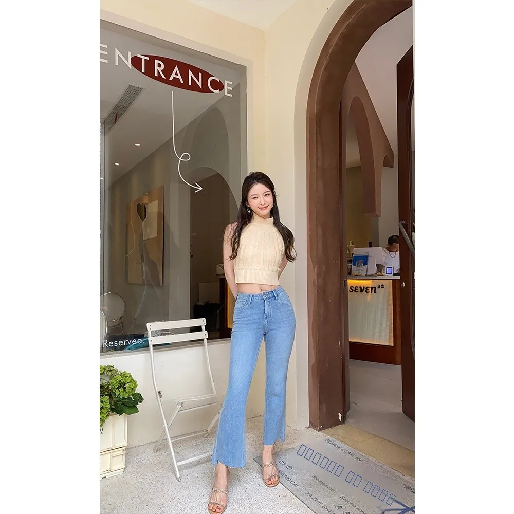 

Джинсы Wcouture Original с высокой талией, эластичные, прямого кроя, длиной 8/10, подходят для фигуры типа «груша», комфортные, больших размеров, из денима.