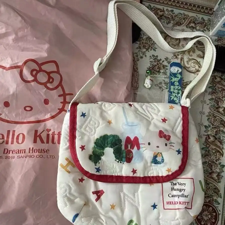 

Women'S Bag Sanrio Hello Kitty Cute Y2k Kawaii Anime Embroidery Versatile Tote Shoulder Armpit Girl Female Makeup Bag