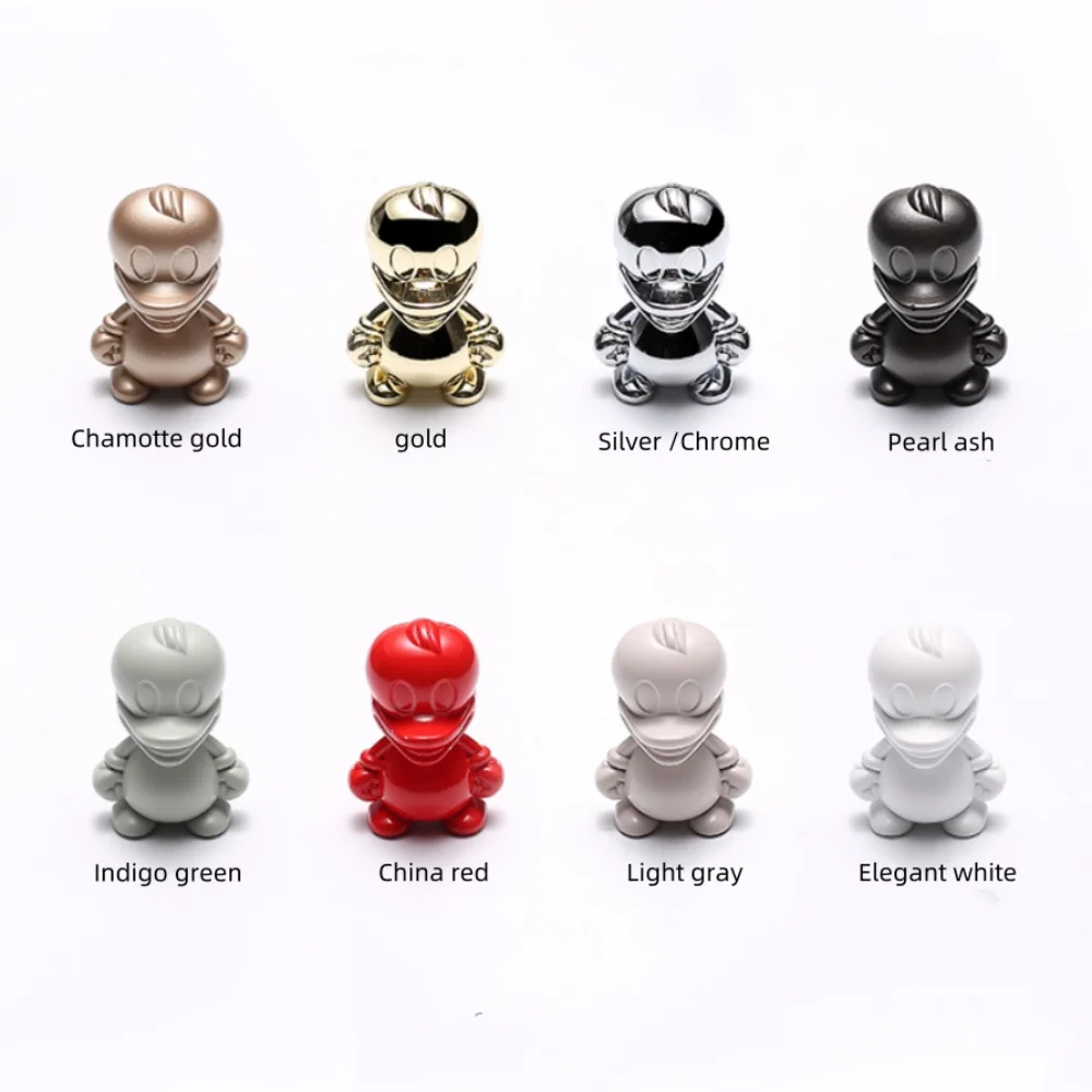 Cute Cartoon Creative Colorful Duck Children's Room Furniture Handle Red White Gold Drawer Shoe Cabinet Dresser Bed cabinet Knob