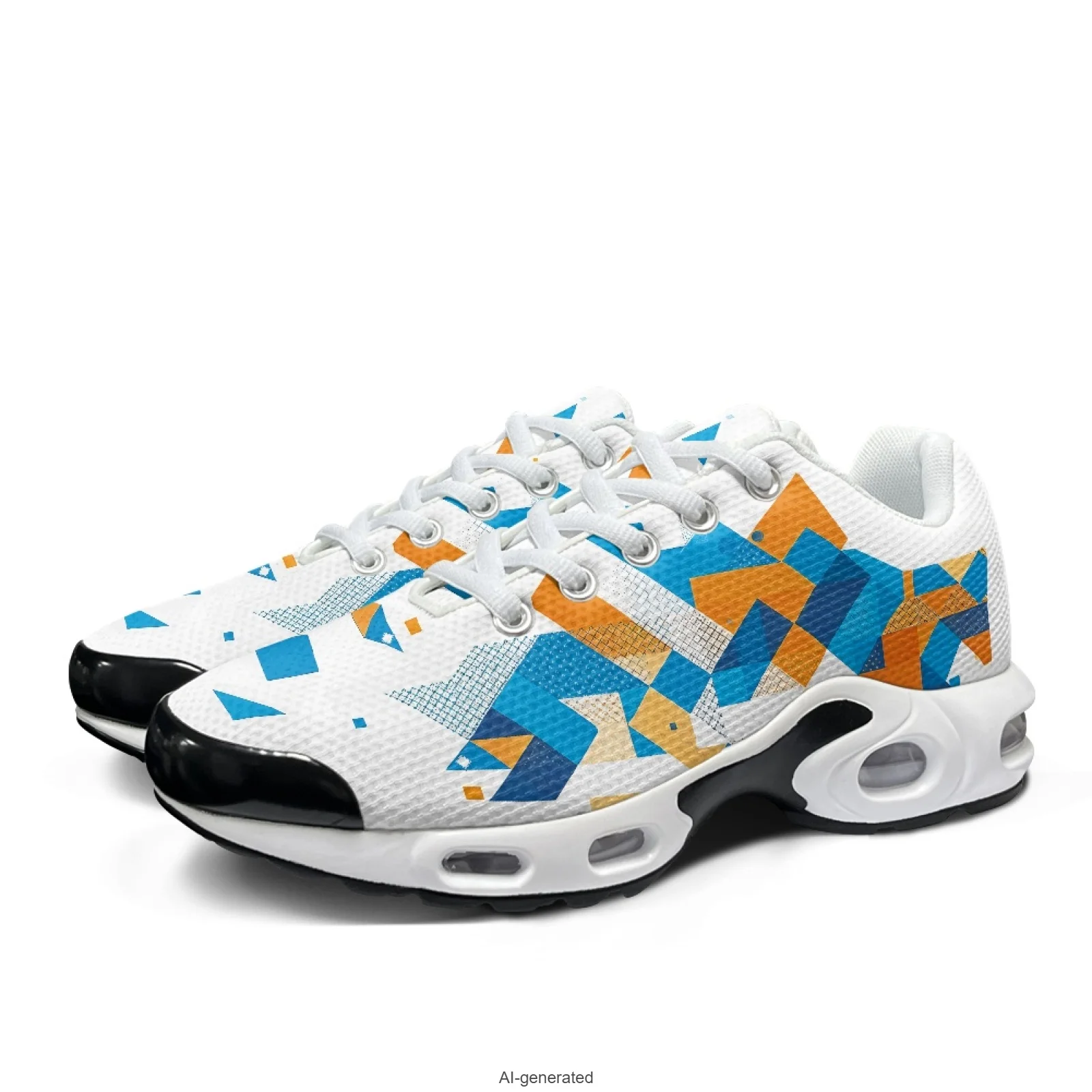 XIXIRIMIDO Abstract Geometry Air-Cushioned Sneakers Women's Running Shoes Men's Commuter Shoes Lightweight Breathable Soft 36-48