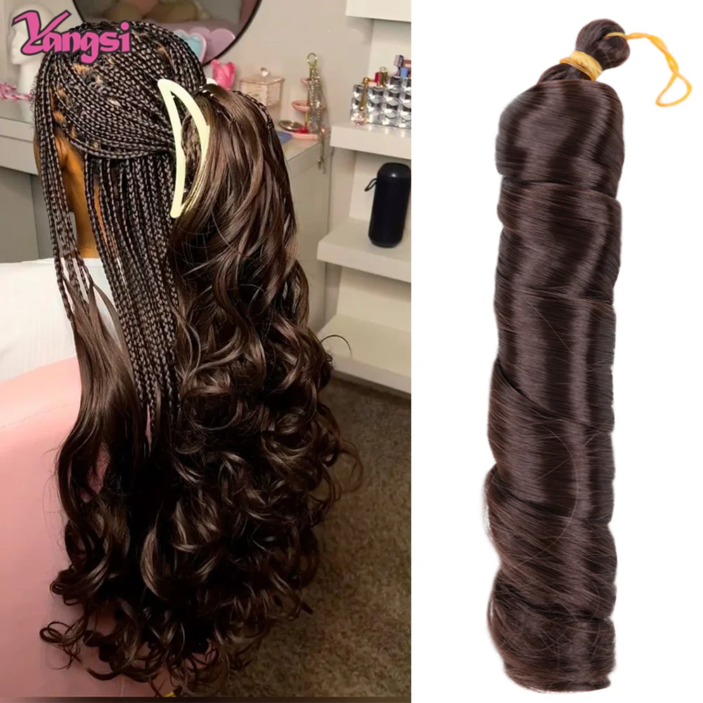 

Полностью Звездные французские вьющиеся косички, синтетические плетеные волосы, 22 дюйма, шелковистые спиральные вьющиеся косички для наращивания волос, черные косички