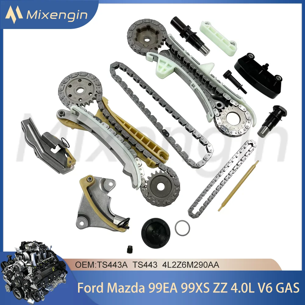 Engine Timing Chain Kit For Ford Explorer Sport Mustang Ranger Mazda B4000 Mercury Mountaineer 4.0L V6 GAS 99EA 99XS ZZ TS443A