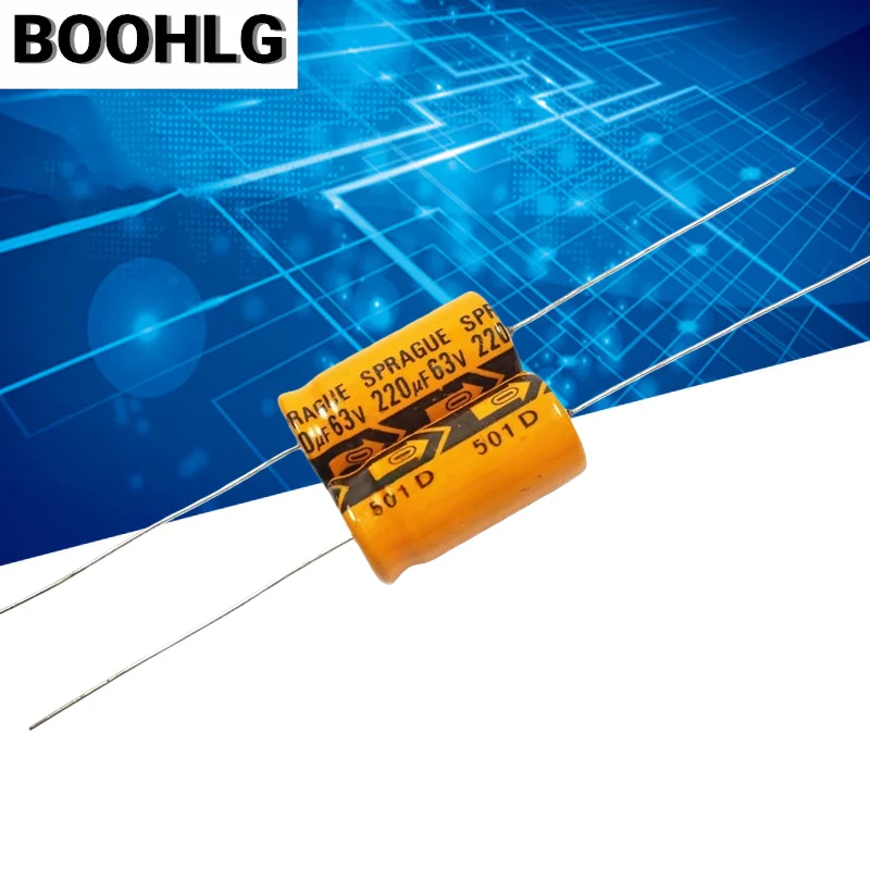 

5PCS Axial Horizontal Electrolytic Capacitor 63V 220UF 220UF 63V 13x26