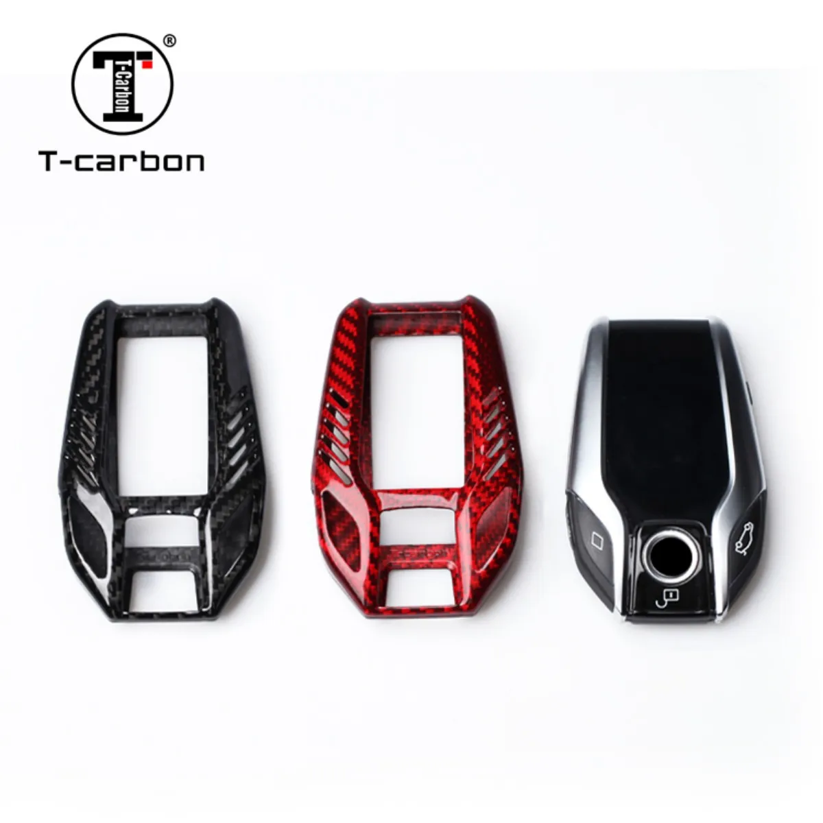 T-carbon Carbon Fiber Key Case Fit For BMW 5 7 series G11 G12 G30 G31 G32 i8 I12 I15 G01 X3 G02 X4 G05 X5 G07 X7 Accessories