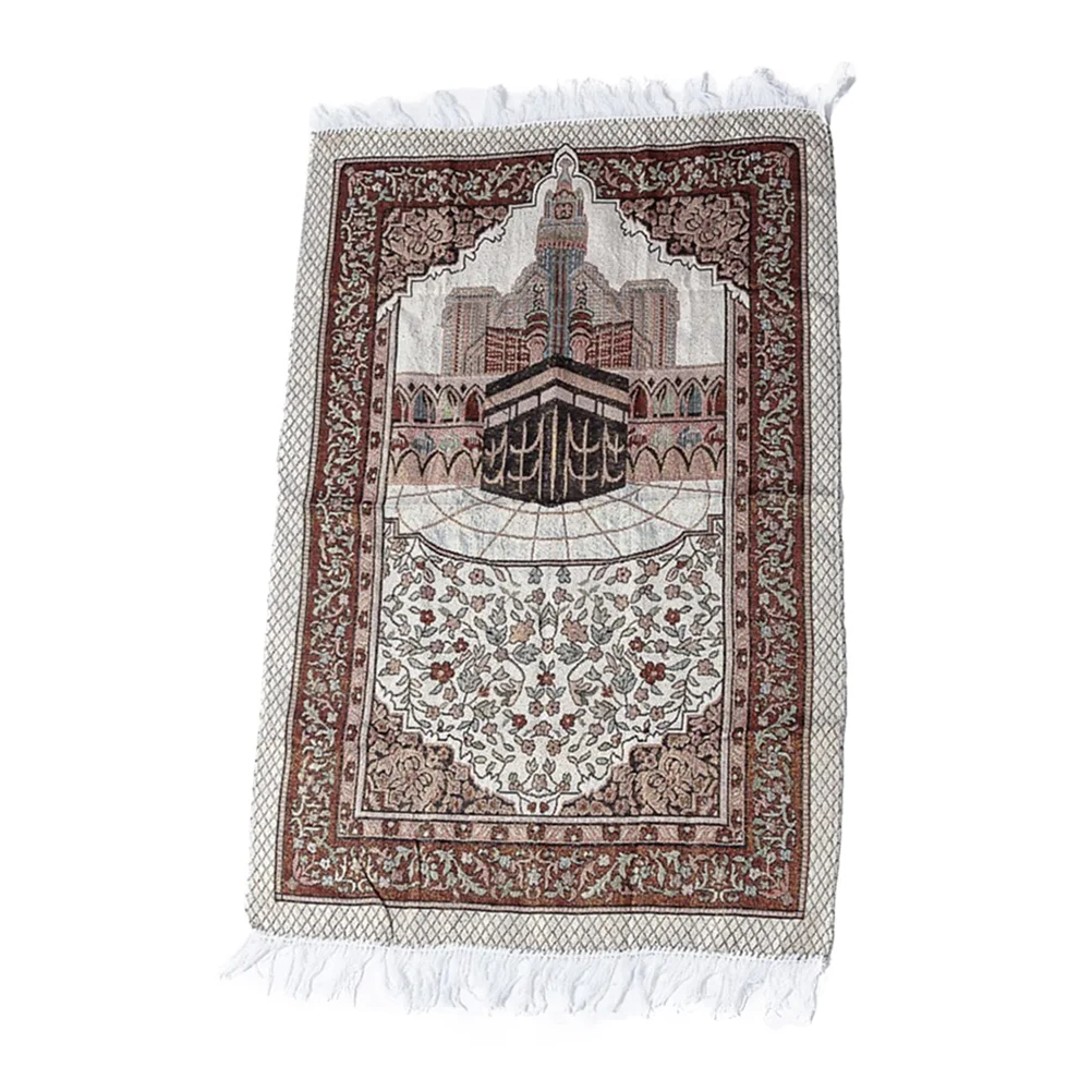 Carpet Muslim Prayer Blanket Area Rugs Tasbih Beads Cotton 11x70x002cm Travel Praying Mat