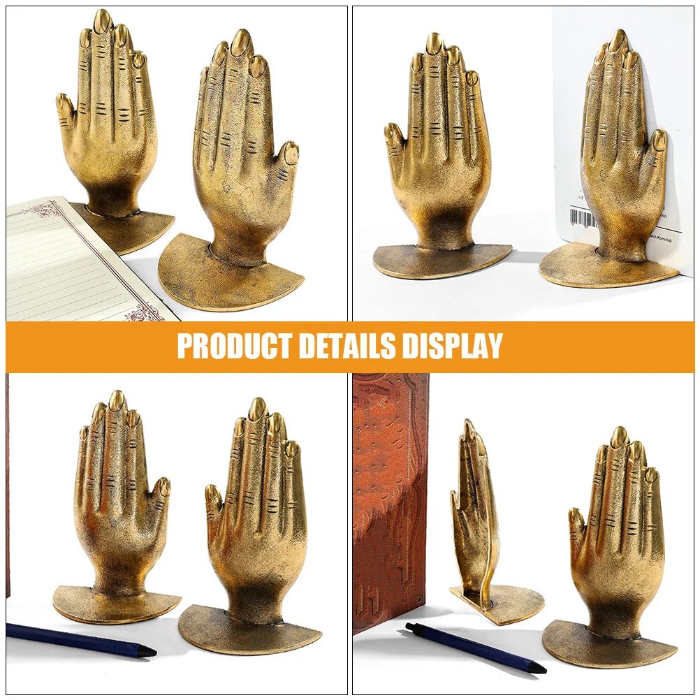 

1 Pair Bookend Retro Metal Bookends For Heavy Books Decorative Shelf Organizer Reading Stand Desktop Book Holder