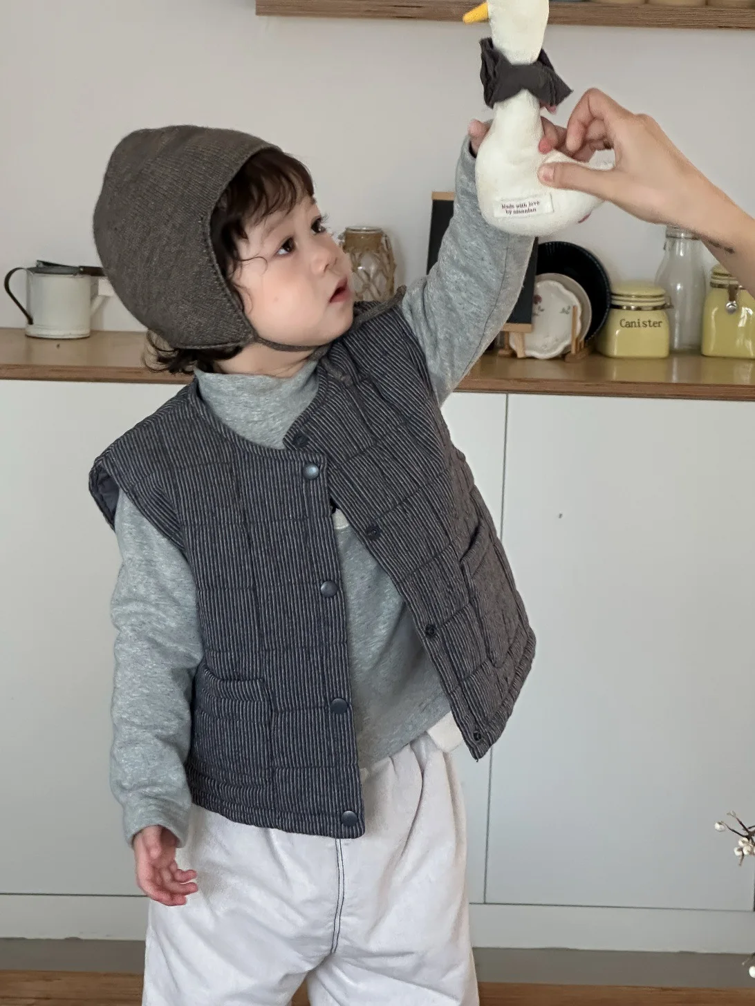 Infant Girls Coat Toddler Plaid Cardigan Boys Cotton Padded Vest 2025 Winter New Baby Sleeveless Warm Vest Plus Velvet Thick