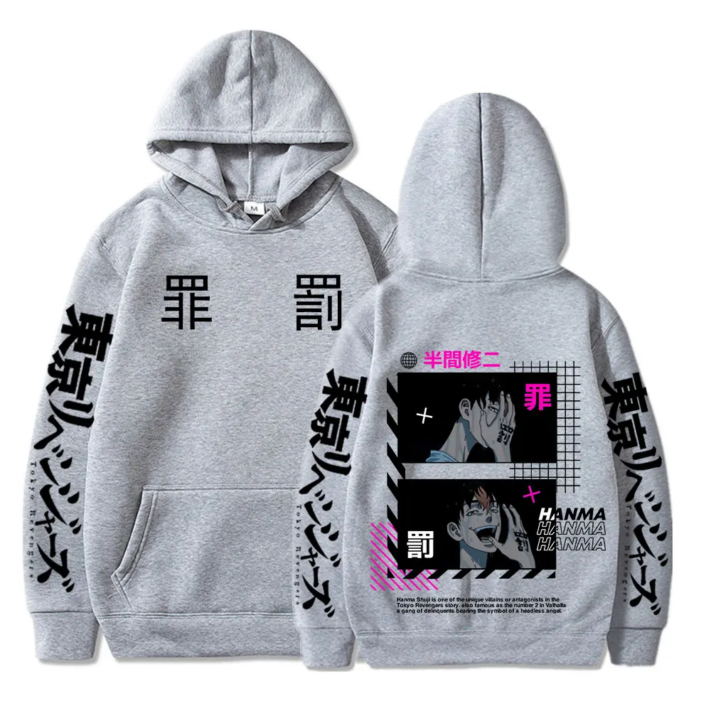 Tokyo Revengers Anime Clothing Shuji Hanma Printed Hooded Men Women Classic Hoodies Vintage Streetwear Harajuku Male Sweatshirt