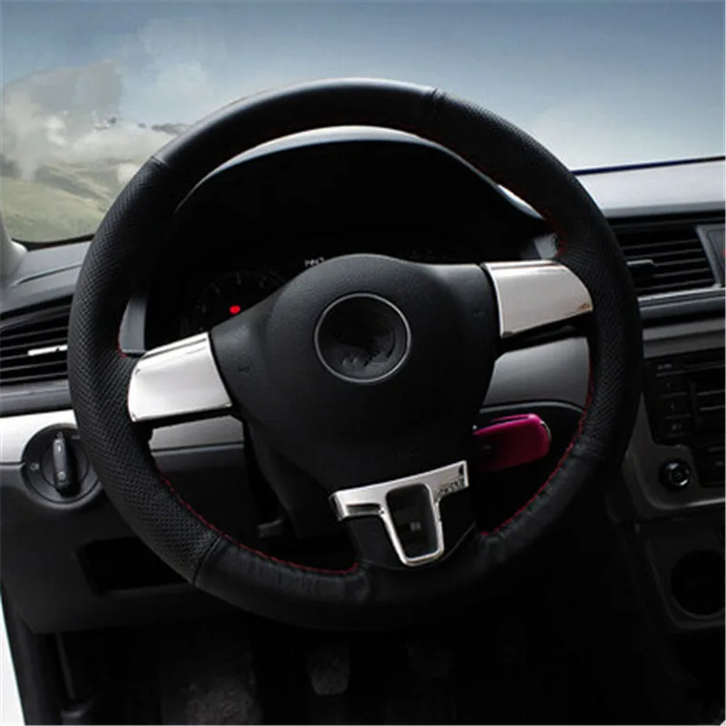 For Volkswagen Amarok Lavida Passat Tiguan Touran Car Styling Steering Wheel Panel Trim Decoration Sticker Car Accessories