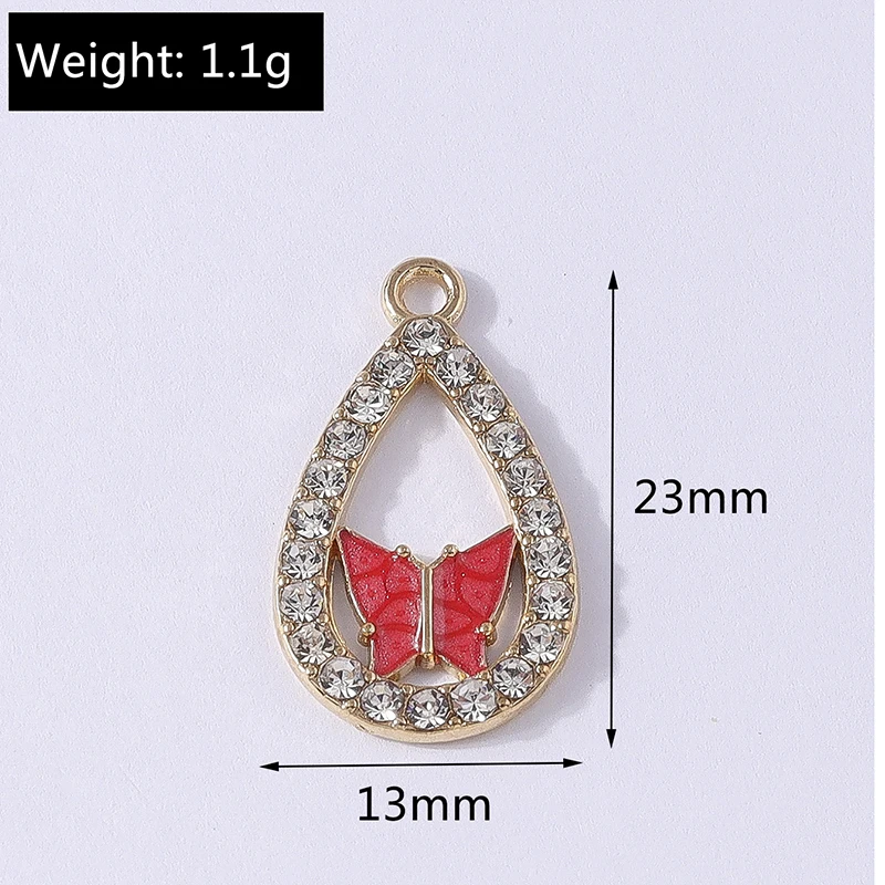 Duarte 20Pcs/Lot Cute Crystal Flying Butterfly Charms Pendants for Making DIY Drop Earrings Necklaces Bracelets Jewelry Findings