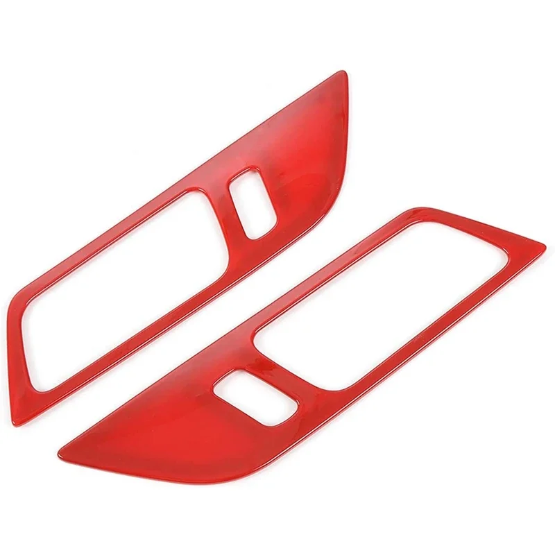 

Pop New-Car Inner Door Handle Frame Trim Cover Interior Decoration For Ford Mustang 2015 2016 2017 2018 2019 2020 (Red)