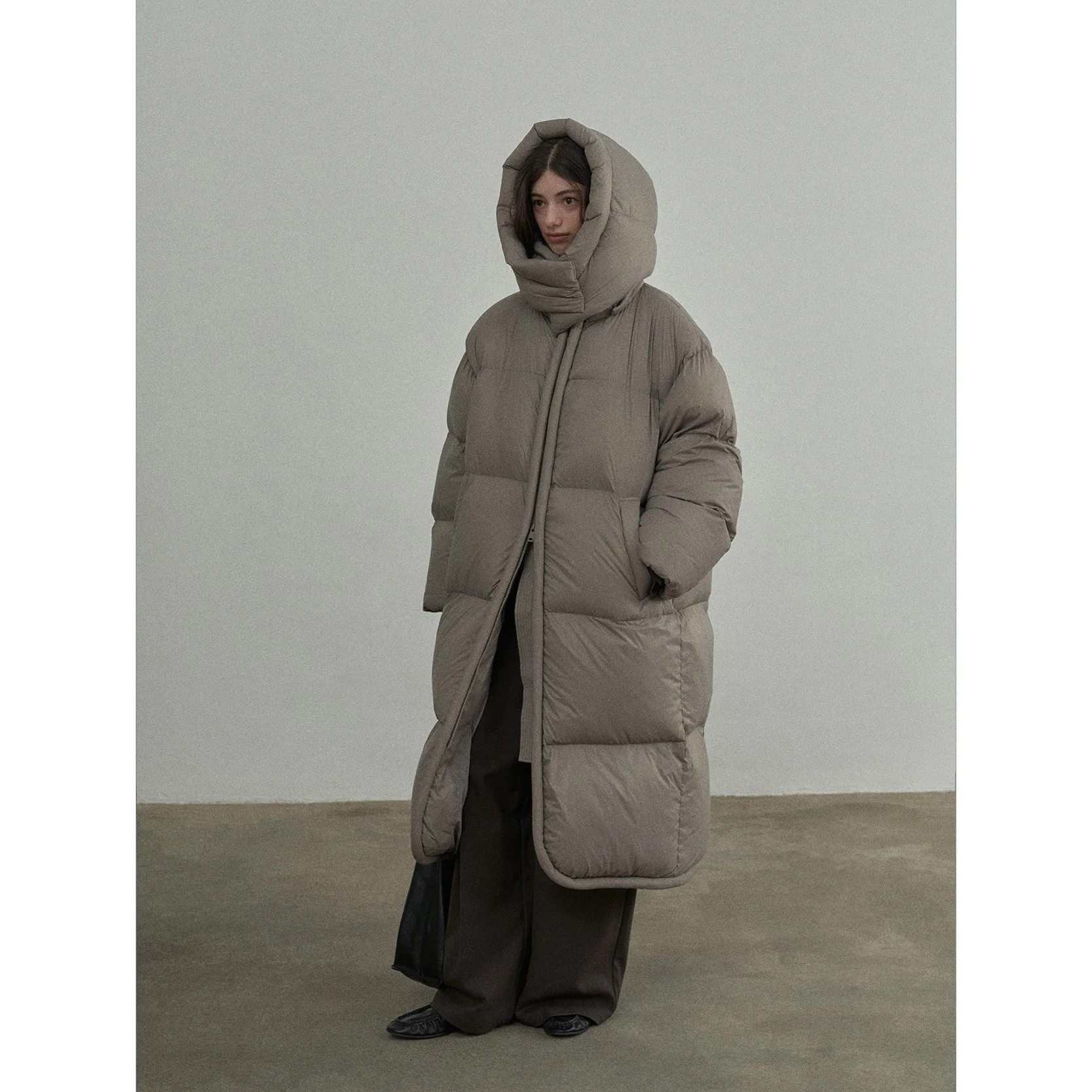 海マオ冬ロングコート取り外し可能なフード暖かいスタンドカラー防風軽量新中国風の標準ダウンジャケット