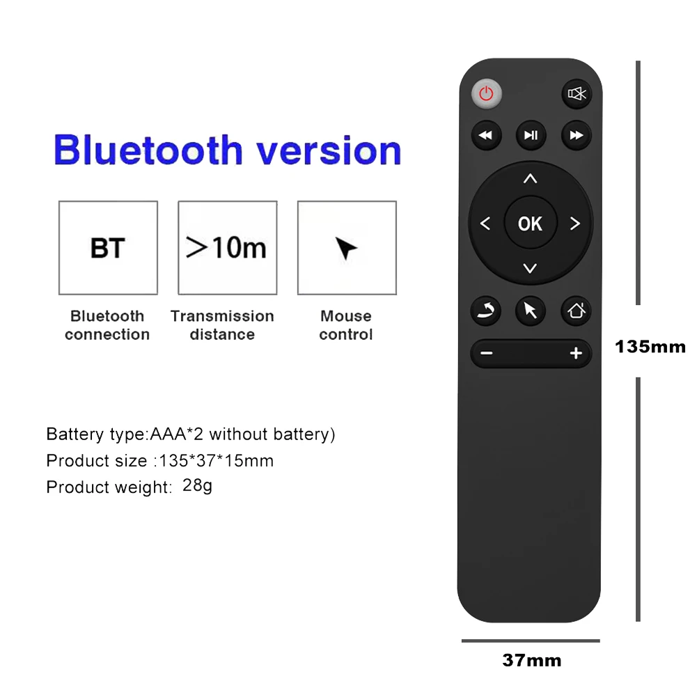 Bluetooth 5,2 Fernbedienung Luftmaus für Smart-TV-Box Telefon Computer PC-Projektor usw. BT 5,2 Fernbedienung