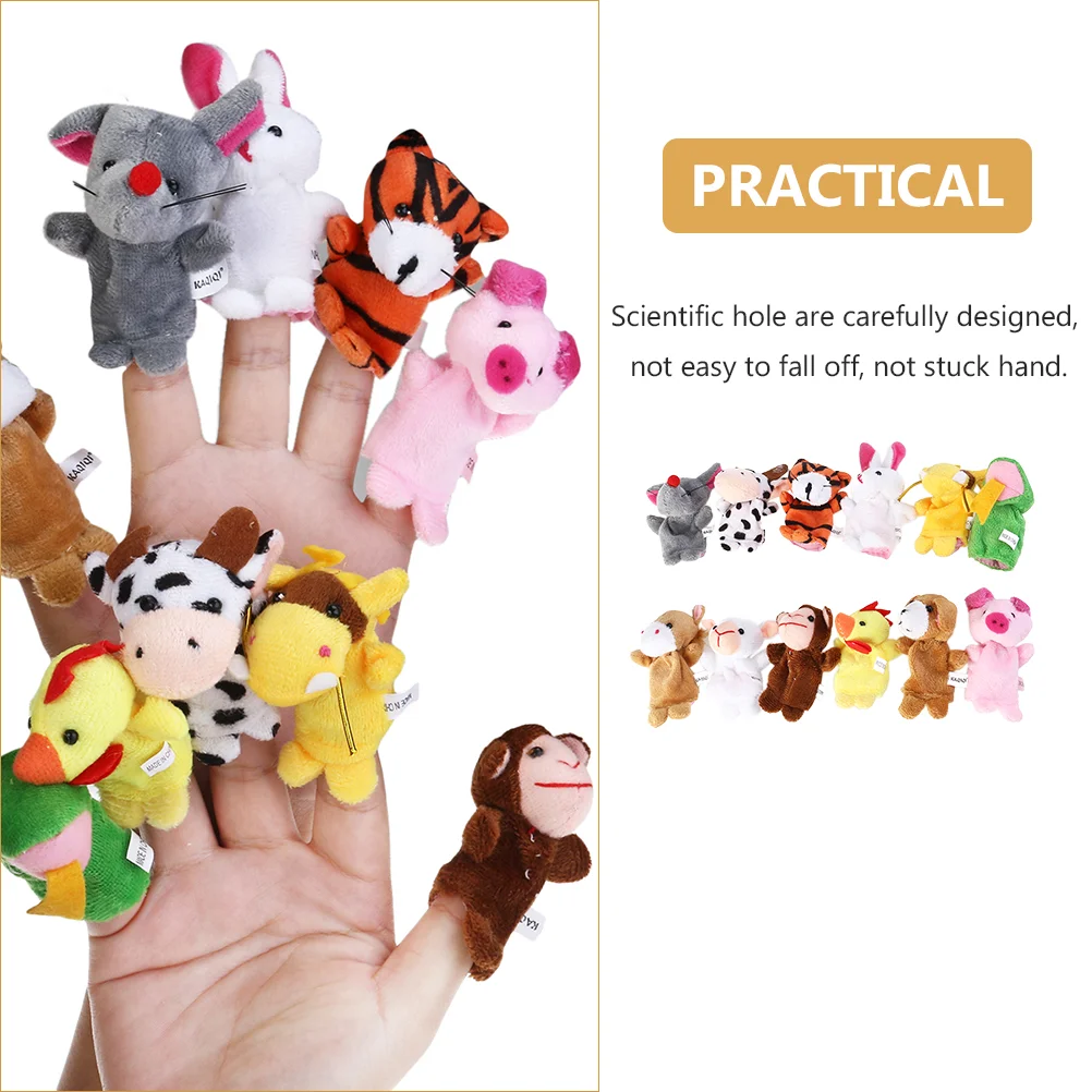 12 Pcs Finger Puppet Dolls Story Supply Adorable Cloth Wear-resistant Animal Puppets