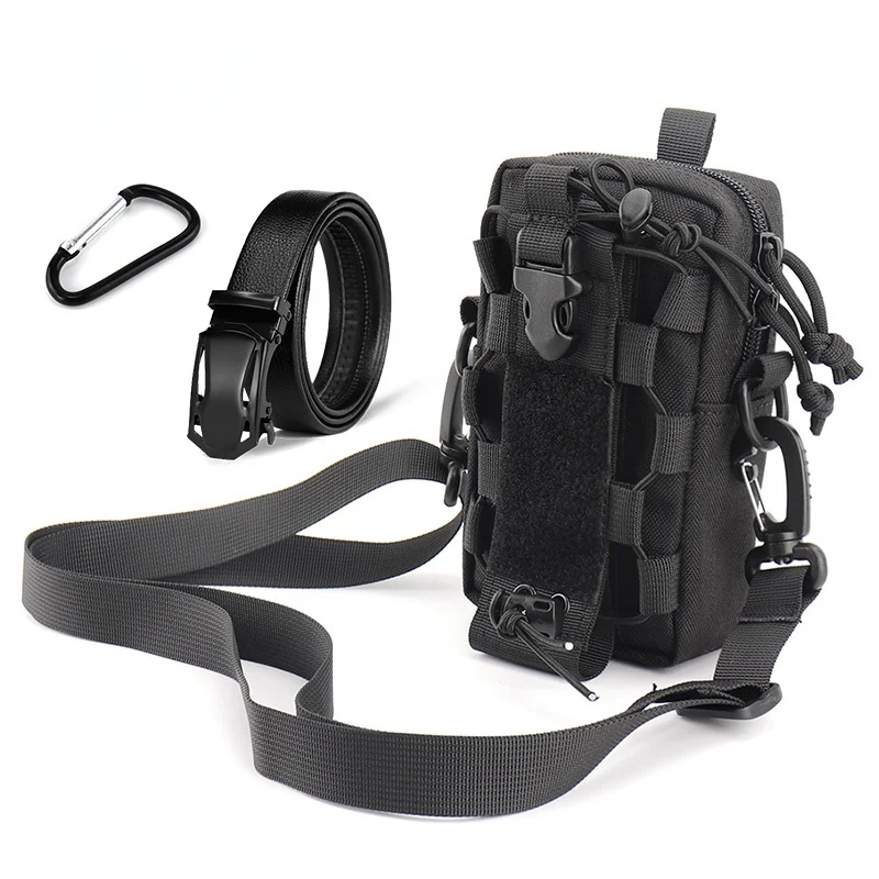 

Outdoor Casual Crossbody Bag Men's Belt Mounted Vertical Multifunctional Tactical Single oulder Water Bottle Bag Mobile Pho...