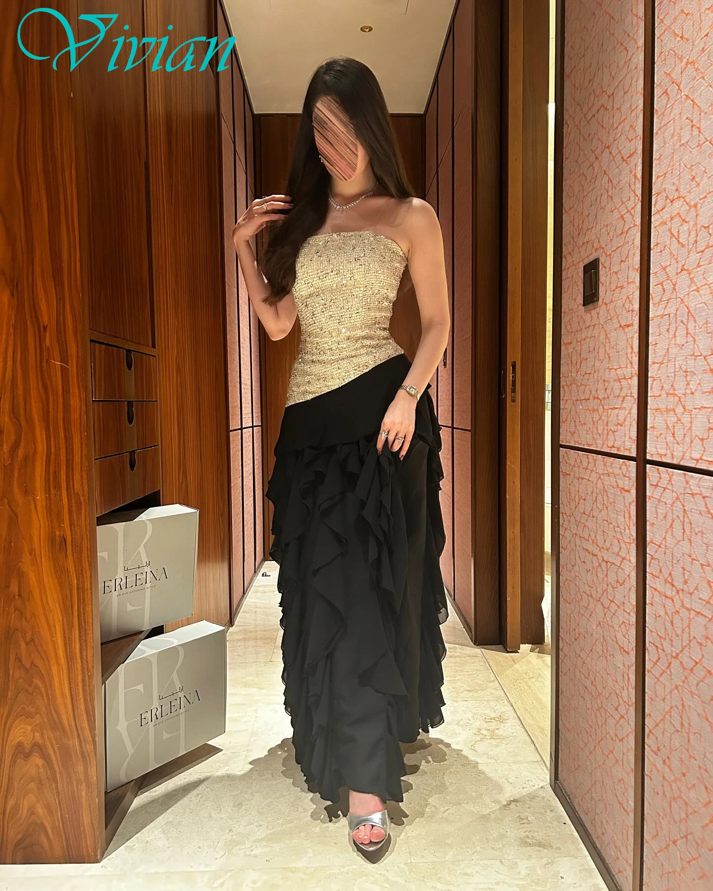 

Customized A-Line Strapless Elegant Evening Dress Delicate Modern Bespoke Occasion Gowns Fashion High Quality Party Dress