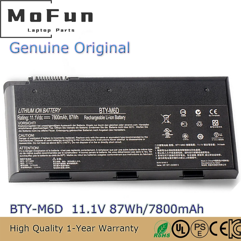 Genuine BTY-M6D Battery for MSI GT70 GT780 GT60 GT680R GT683R GT685R G51 Series