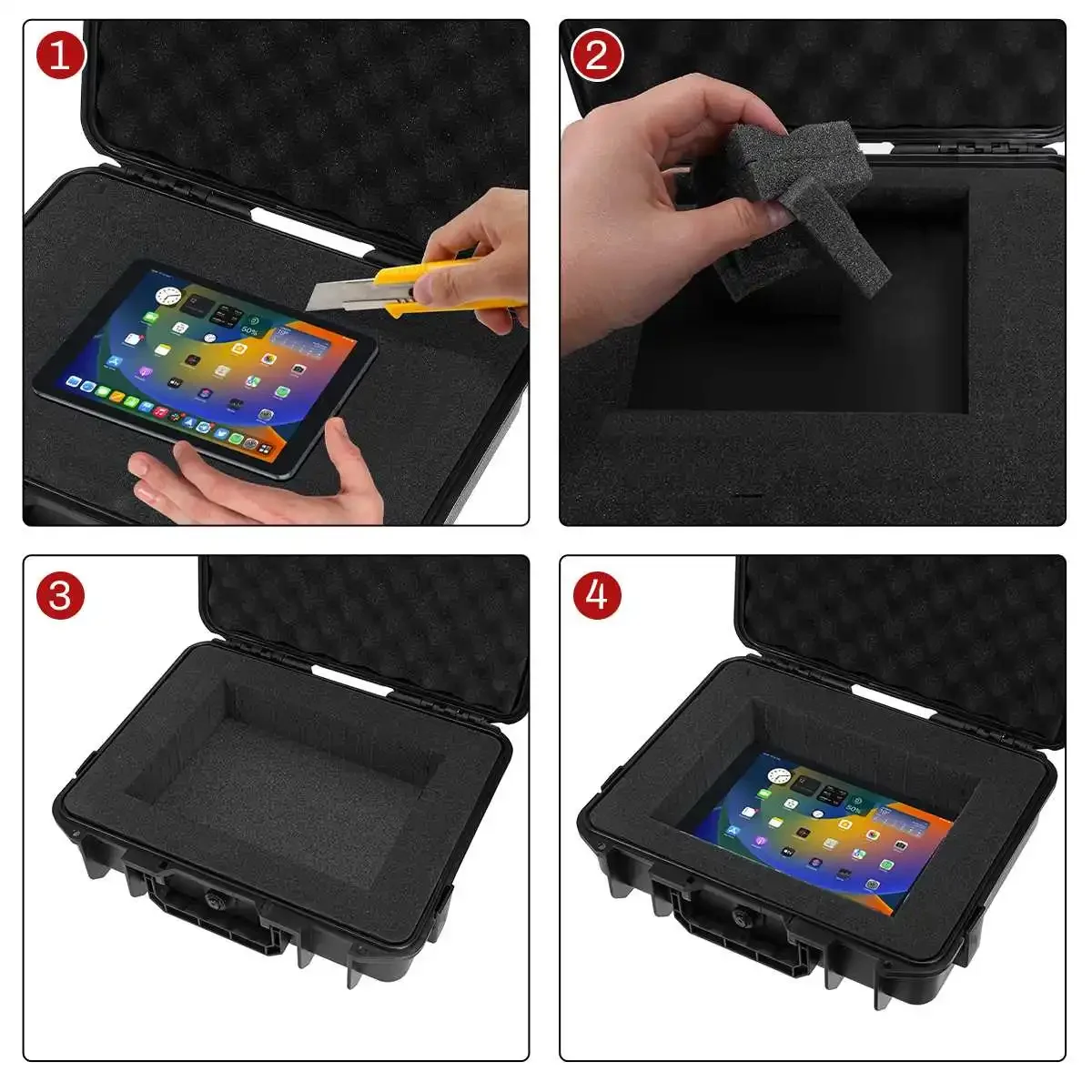 Portable Plastic Hard Carry Tool Case Safety Protection Suitcase Equipment Instrument Outdoor Box with Pre-Cut Foam