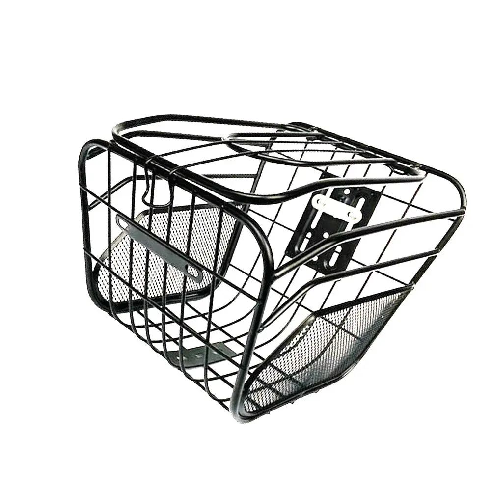 

Electric Flip-Over Bike Basket Cargo Black Quick Release Front Hanging Storage Waterproof Metal Cycling Basket