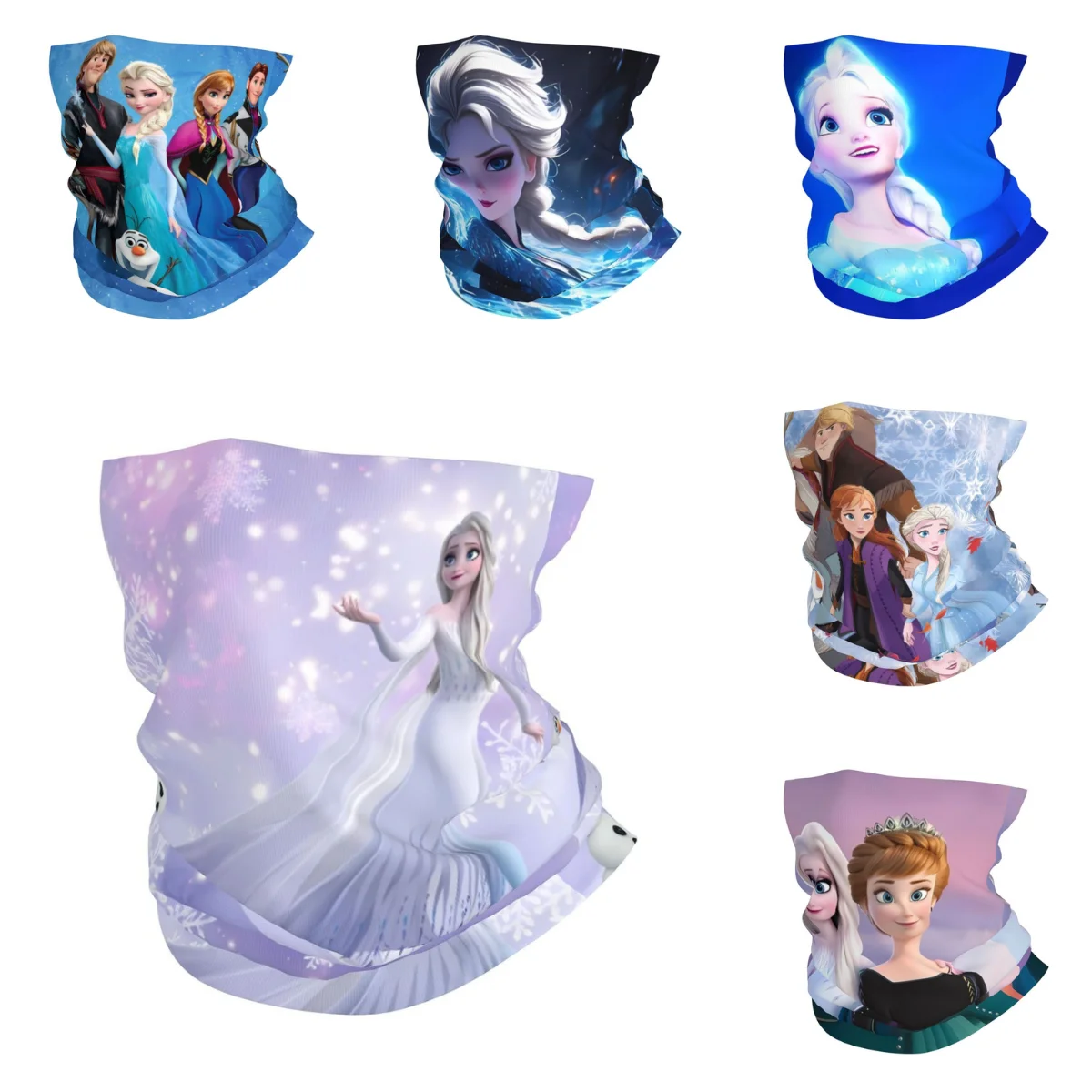 Frozen Elsa Sisters Bandana y2k Cool Balaclava Spring Outdoor Sports Anti-UV Maska rowerowa Bezszwowa miękka maska taktyczna