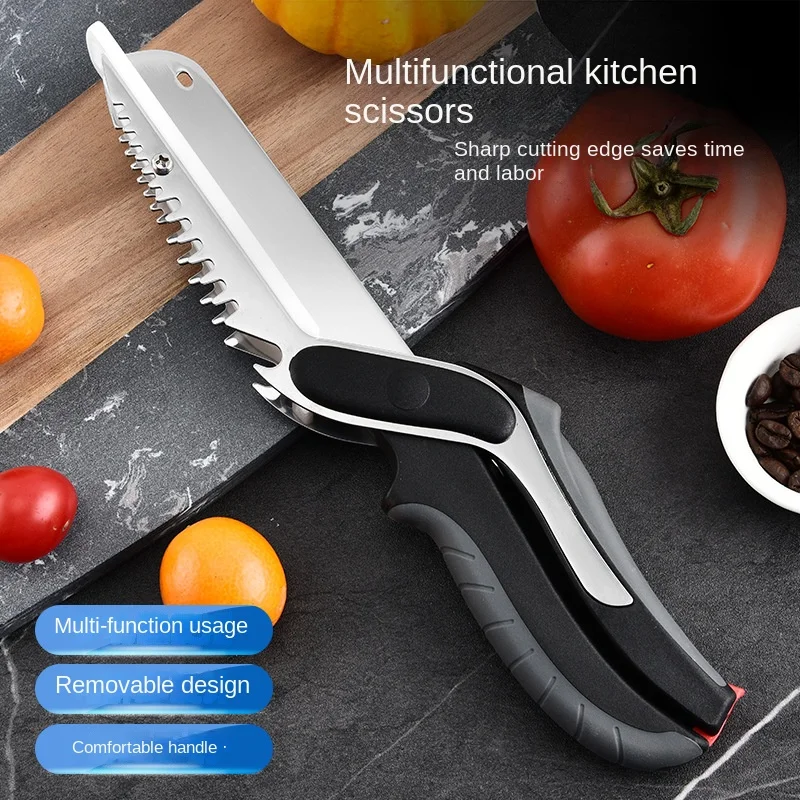 

5 in 1 Multifunctional Detachable Kitchen Scissors Stainless Steel Blade PP+Rubber Handle Separable Fruit Knife With Beer Opener