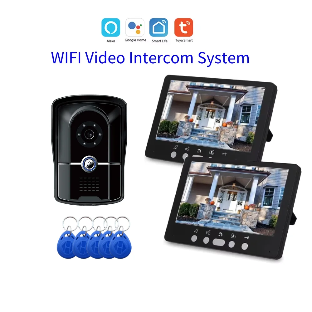 

Строительная видеодомофонная система 7-дюймовый Tuya WiFI 1080P Домофон Дверная камера Квартира Вилла AHD Видеодверной звонок со слотом для SD-карты