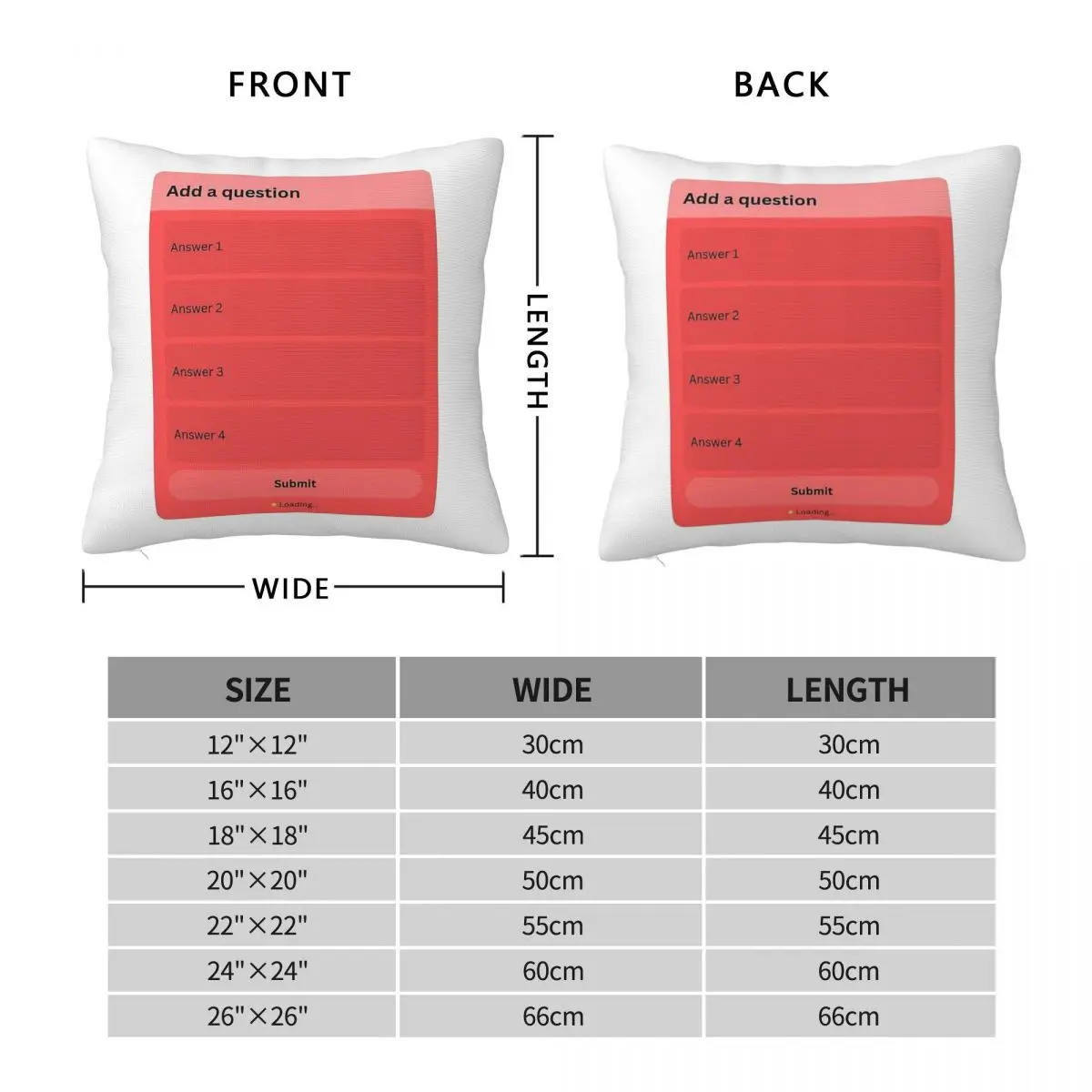Reasonable Test Me Square Pillowcase Polyester Linen Velvet Creative Zip Decorative Home Cushion Cover