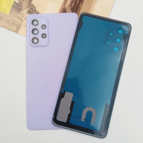 Задняя крышка батарейного отсека для Samsung A52 4G, задняя панель, корпус, сменные детали с объективом камеры для Galaxy A525 SM-A525B