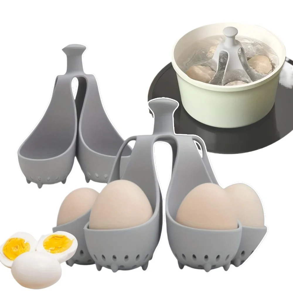 1pc Silicone Egg Cooker High-Temperature Resistant Silicone Steaming Eggs Boiler for Home Quick Breakfast Prep Kitchen Tools