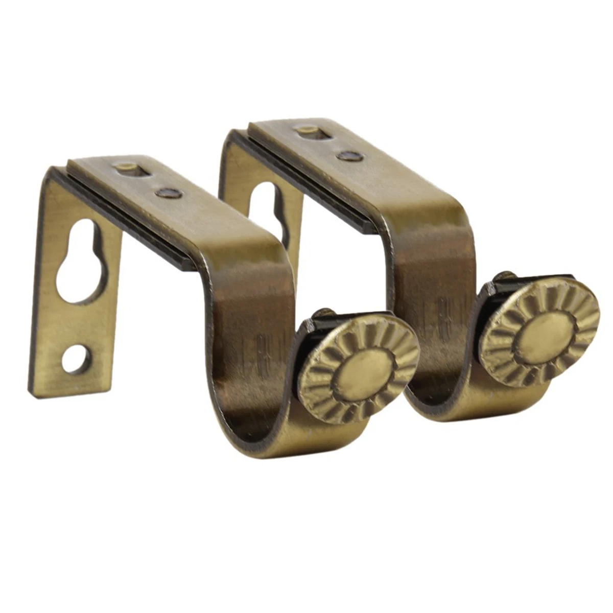 

6 Pcs Curtain Rod Bracket Rods Brackets Hooks Curtains Mounting Holder Copper Pole Simple