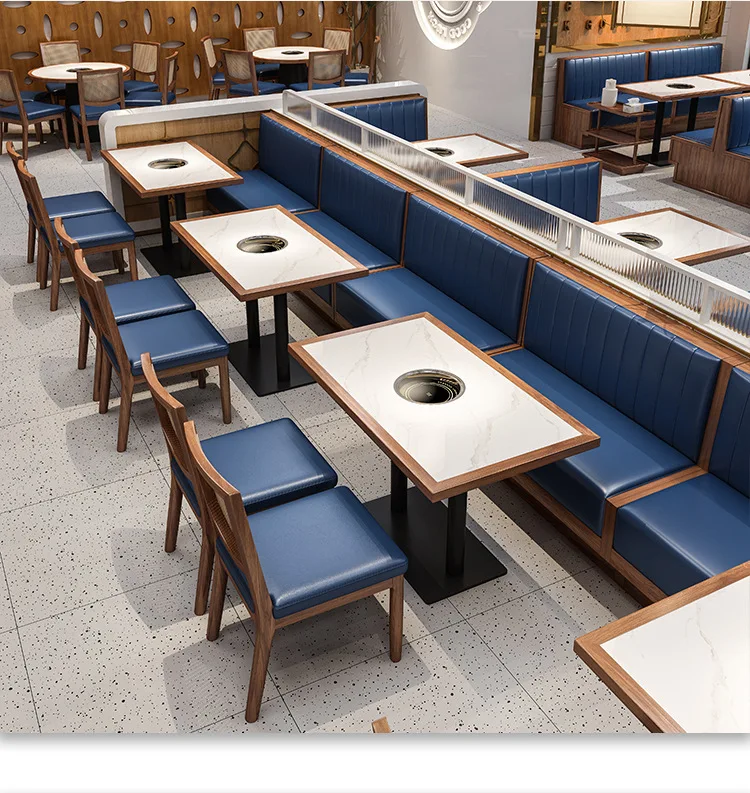Tea restaurant, wall-to-wall booth, sofa-themed , Western restaurant, catering restaurant, rattan table and chair comb