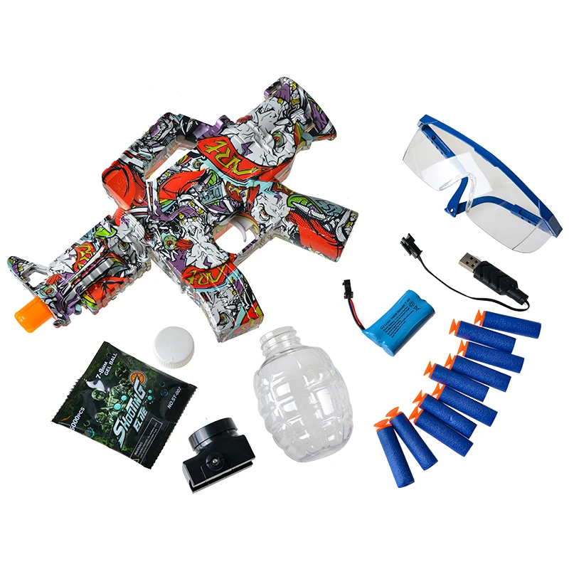 WENGOU 7.4V Electric Splatter Gel Ball With 5000 Blaster Water Beads For Outdoor Activities Shooting Team Game Toy Gun