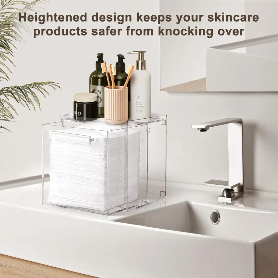 Facial Towels Storage Box Acrylic Container Compatible With Clean Skin Club Clean Towel XL WallMounted Makeup Organizer With D
