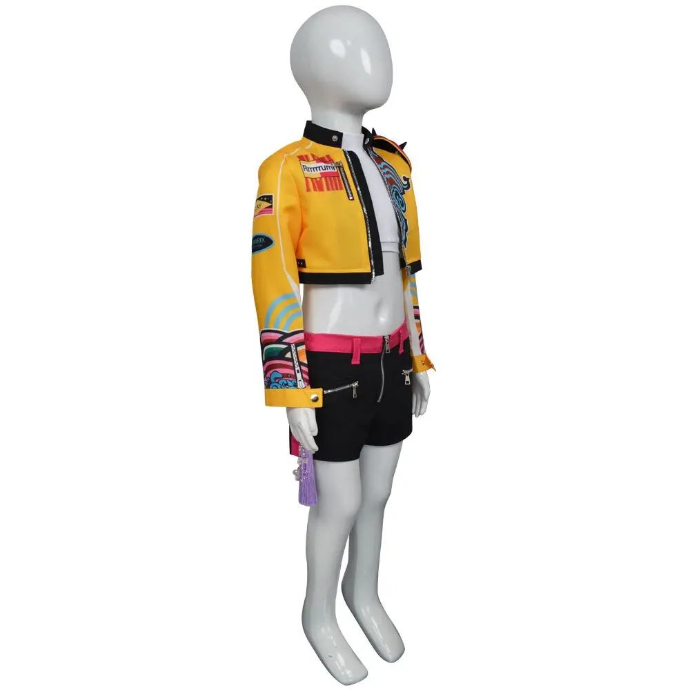 فيلم K-Pop شيطان الصيادين تأثيري حلي رومي الاطفال مجموعة السراويل العليا سترة هالوين الدعائم حفلة عرض مسرحي الملحقات #4